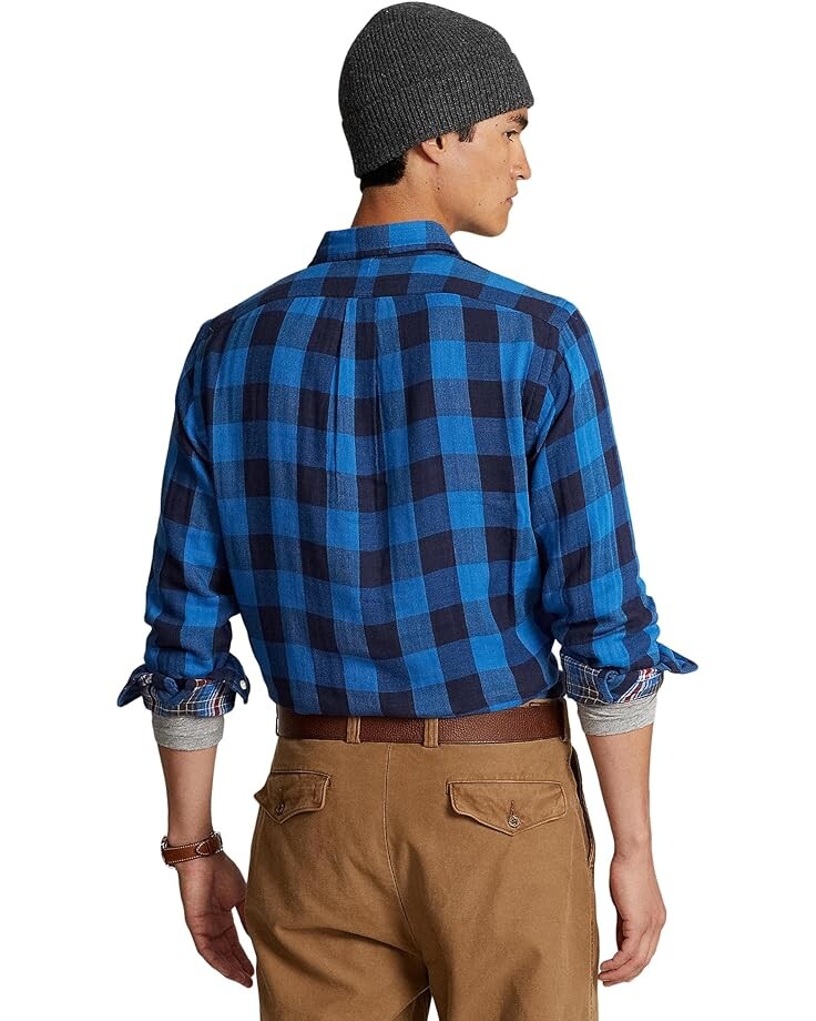 

Рубашка Polo Ralph Lauren Classic Fit Checked Double-Faced Shirt, цвет 3434A Royal/Black