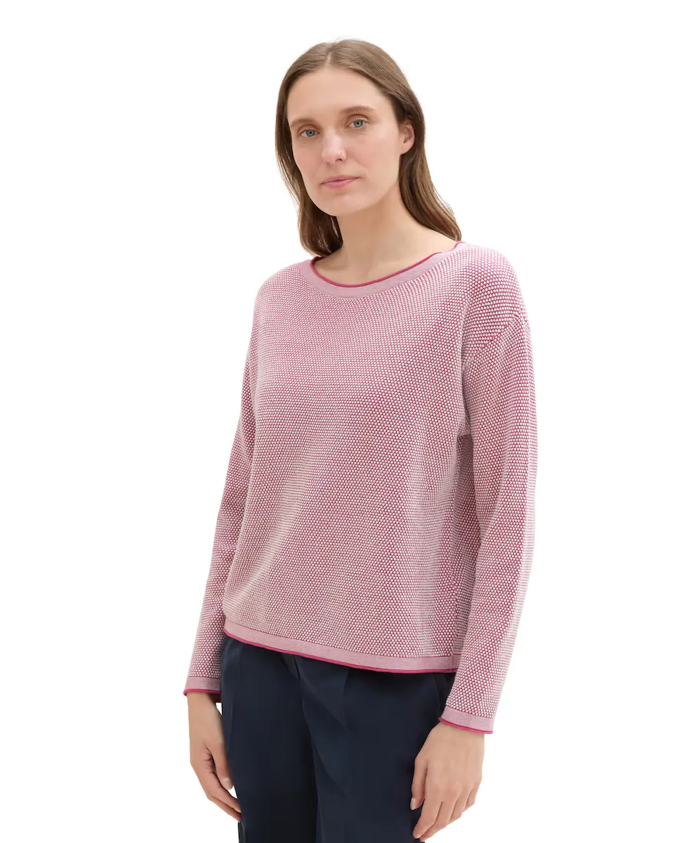 

Женский свитер с вырезом «лодочка» Tom Tailor, розовый