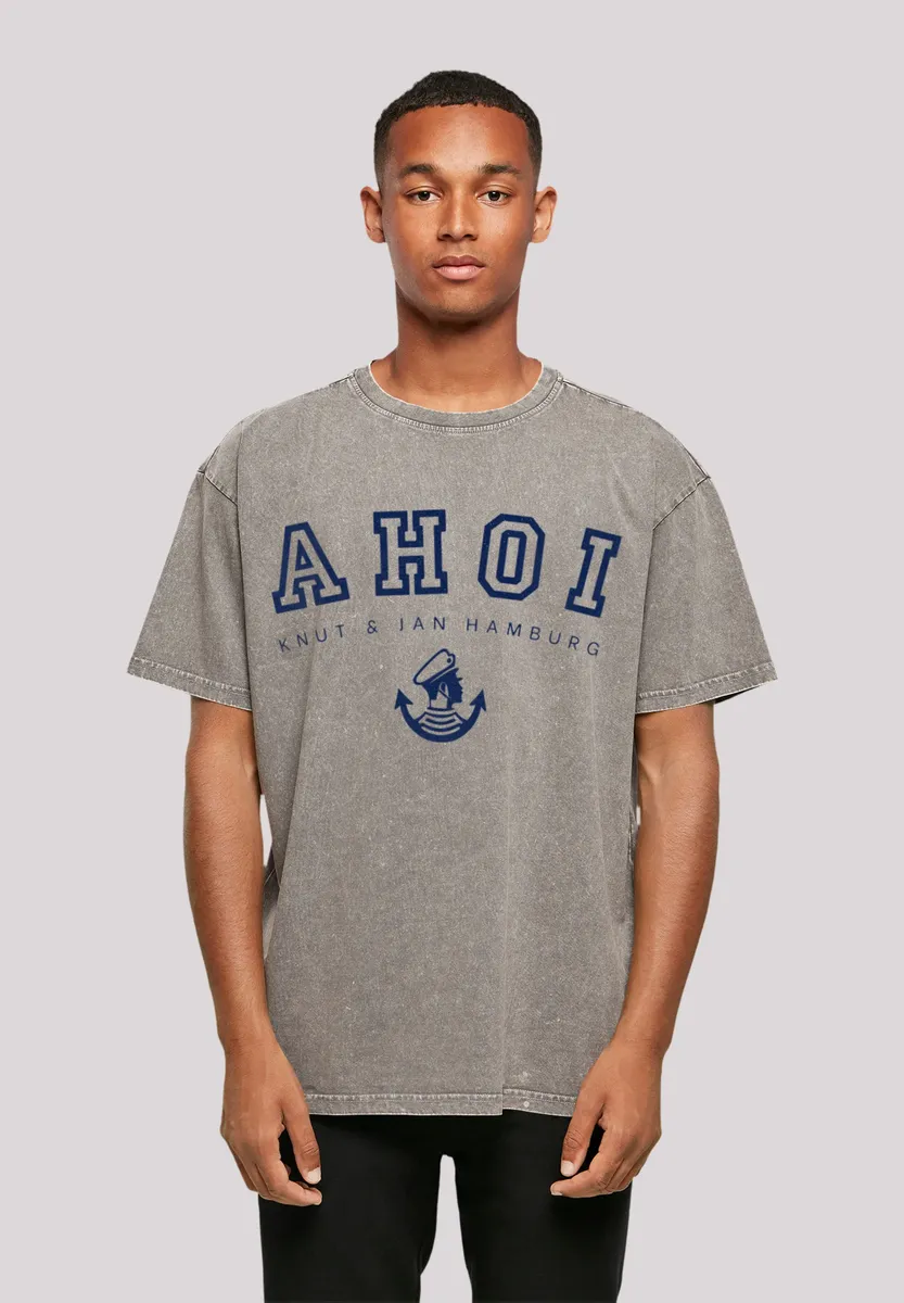 

F4NT4STIC Футболка "Ahoy Knut & Jan Hamburg", принт, цвет Asphalt