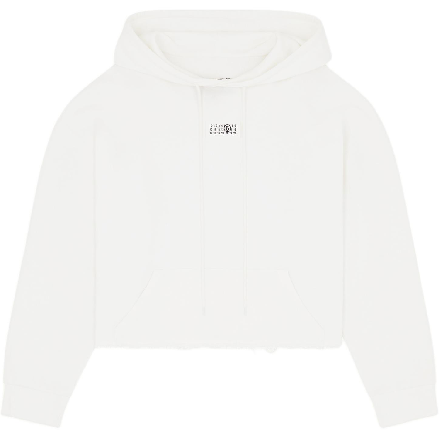 

Логотип худи с детализированными шнурками MM6 Maison Margiela, белый