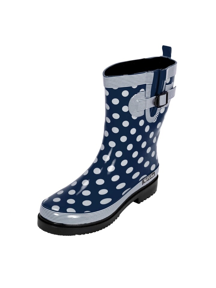 Резиновые сапоги MADSea, цвет dunkelblau mit weißen punkten