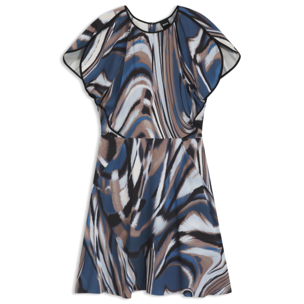 

Сатиновое платье с завихренным принтом BOSS, Patterned