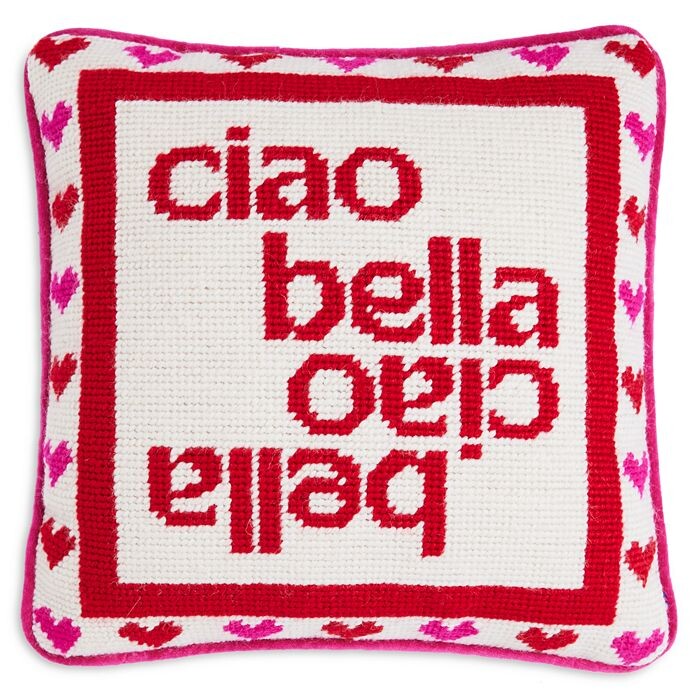 

Декоративная подушка Furbish Studio Ciao Bella с вышивкой, мультиколор