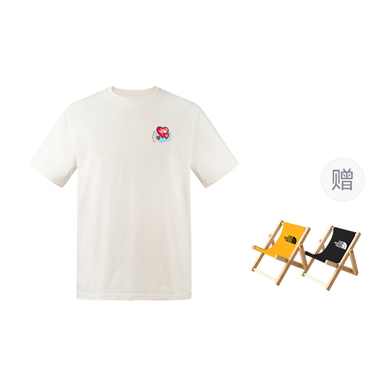 

Футболка с сердцем унисекс The North Face, цвет Dune White