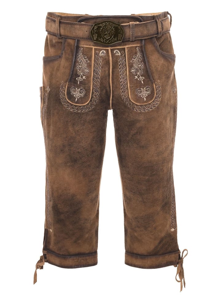 

Gwandler Кожаные брюки MICHELBACH в коричневую крапинку