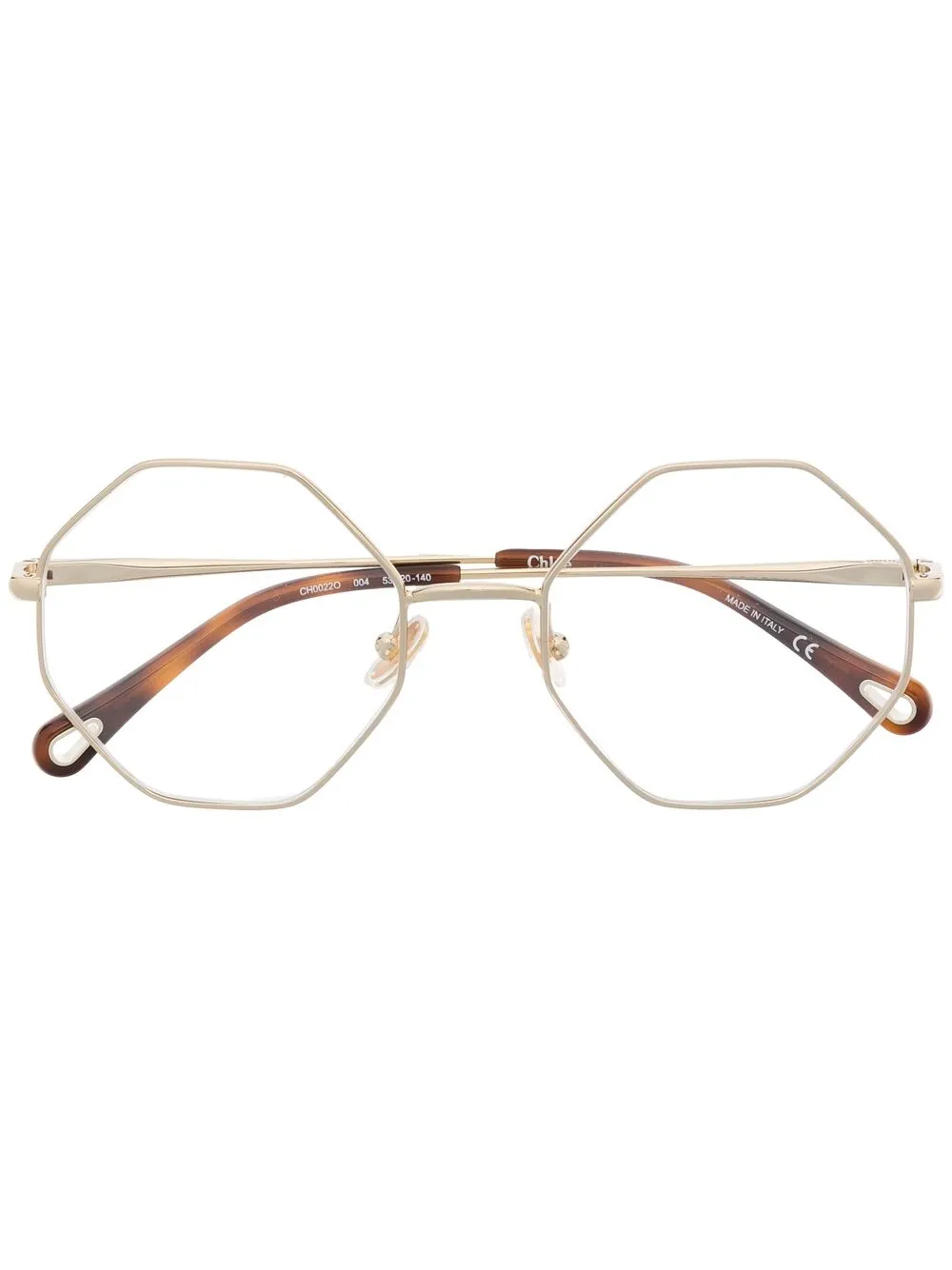 

Очки в шестиугольной оправе Chloé Eyewear, золотой