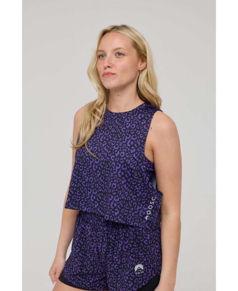 

Укороченный топ Infinite для женщин - фиолетовый с леопардовым принтом OOSC, Purple leopard