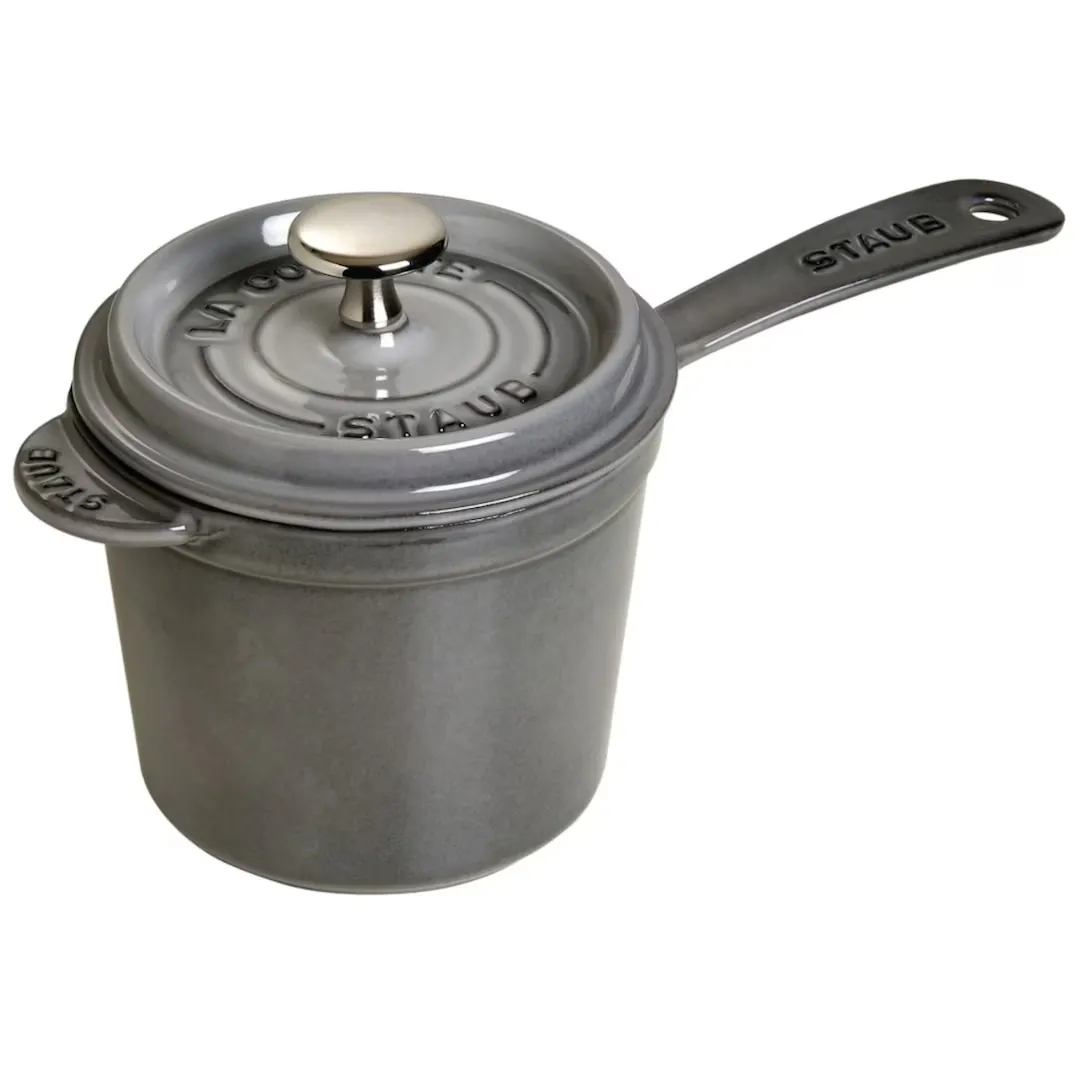 

Кокот - сотейник Staub La Cocotte Saucepan, чугун, 1.2 литра, 14 см, темно - серый