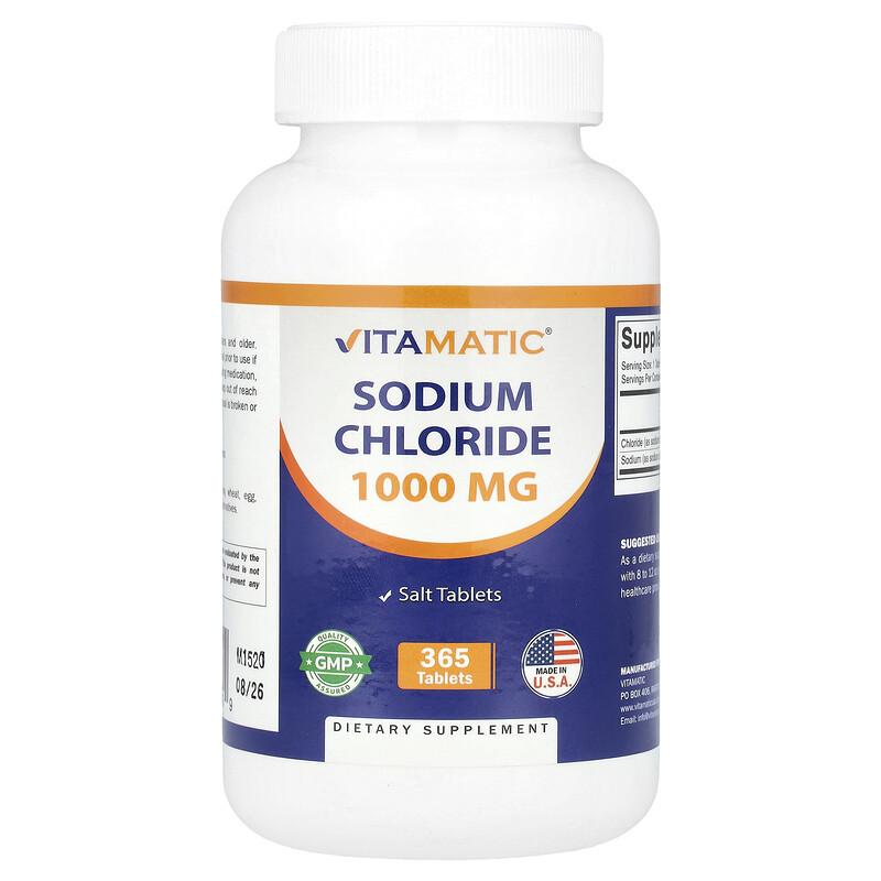 

Vitamatic, Хлорид натрия, 1000 мг, 365 таблеток