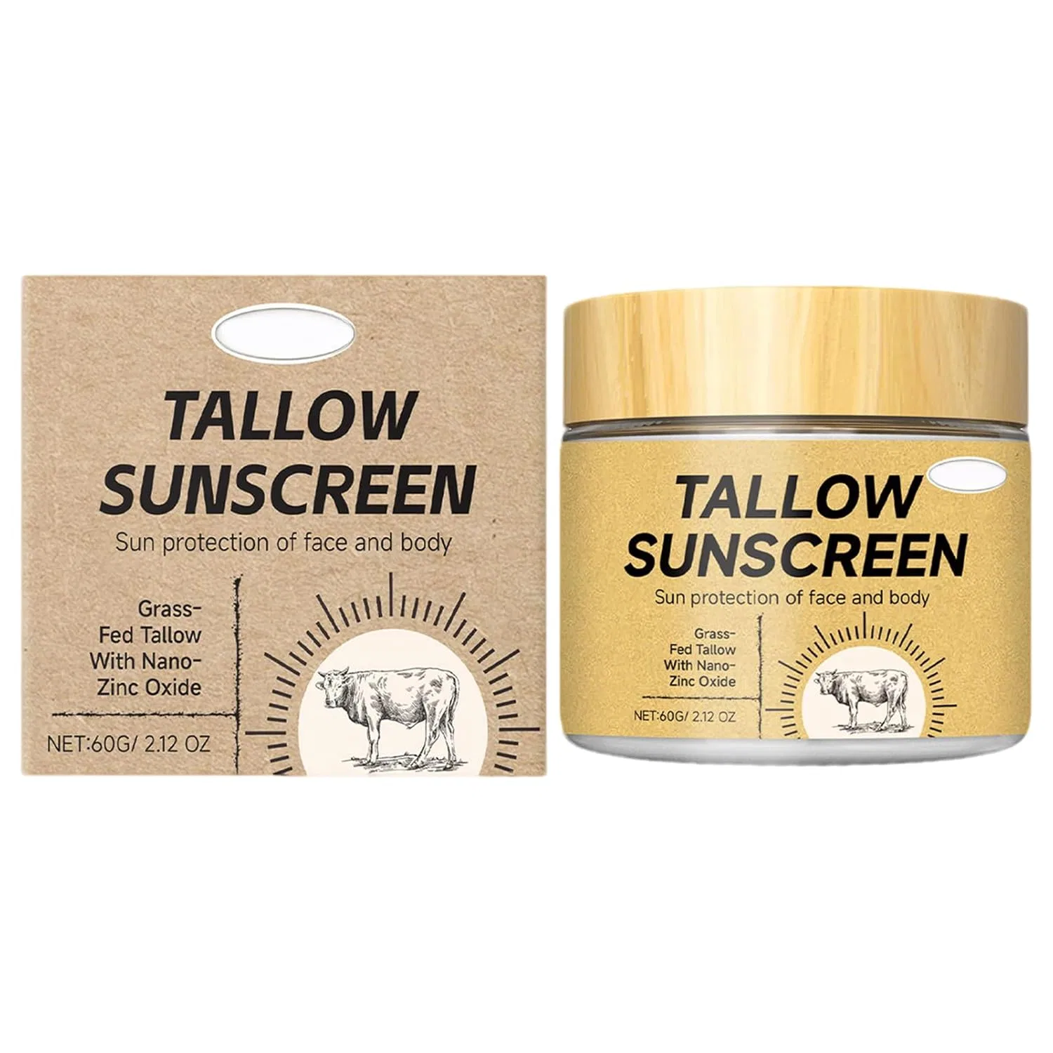 Солнцезащитный крем с говяжьим жиром SPF 30 (60 г) Acarey, E*1
