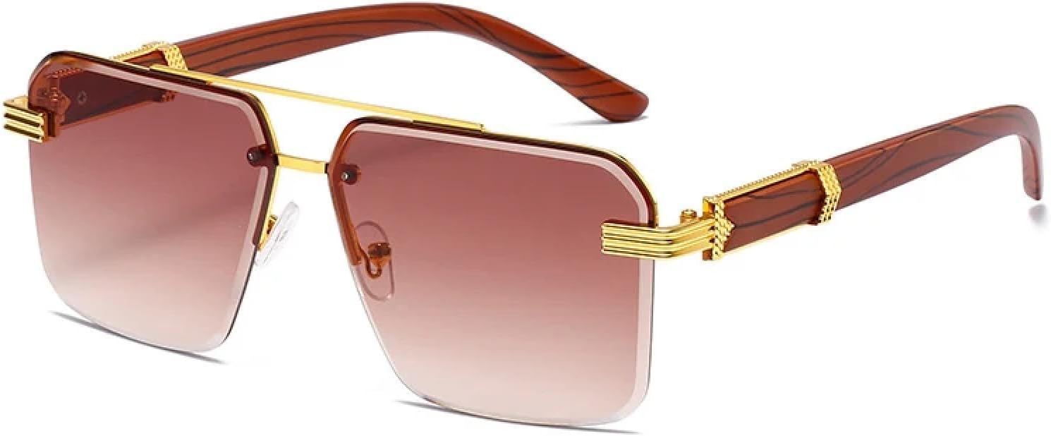 

Модные роскошные солнцезащитные очки с двойной перемычкой для женщин и мужчин, в стиле ретро, ​​для активного отдыха и вождения, женские, с защитой от УФ-излучения UV400 TKKTLLT, Gold Gradient Tea