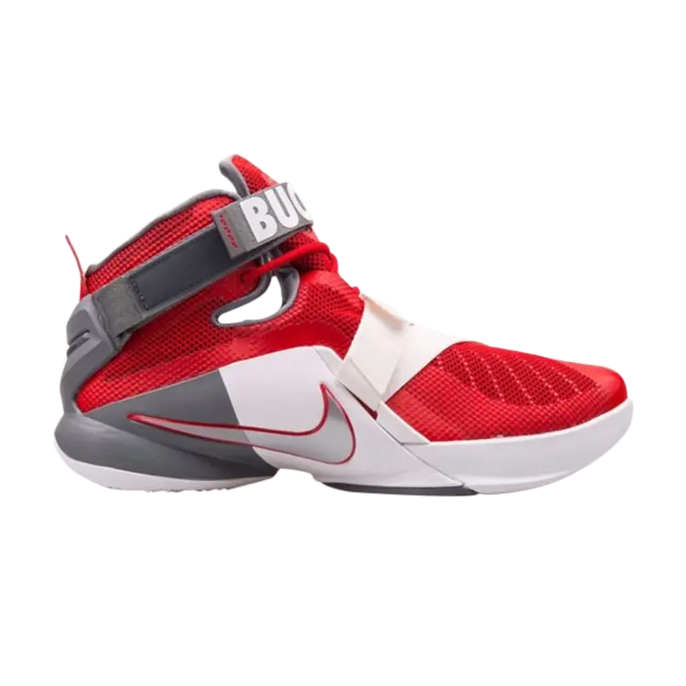 

Кроссовки Nike LeBron Soldier 9 Premium 'Ohio State Buckeyes', красный, Красный;серый, Кроссовки Nike LeBron Soldier 9 Premium 'Ohio State Buckeyes', красный