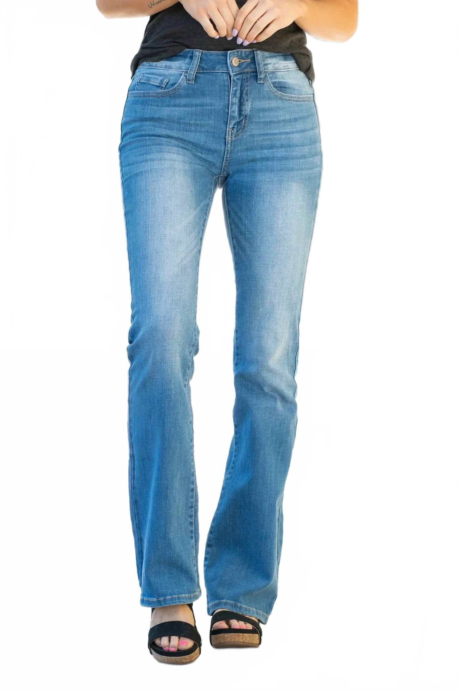 

Средние джинсы-ботинки с прямыми штанинами ZENANA, Medium Wash