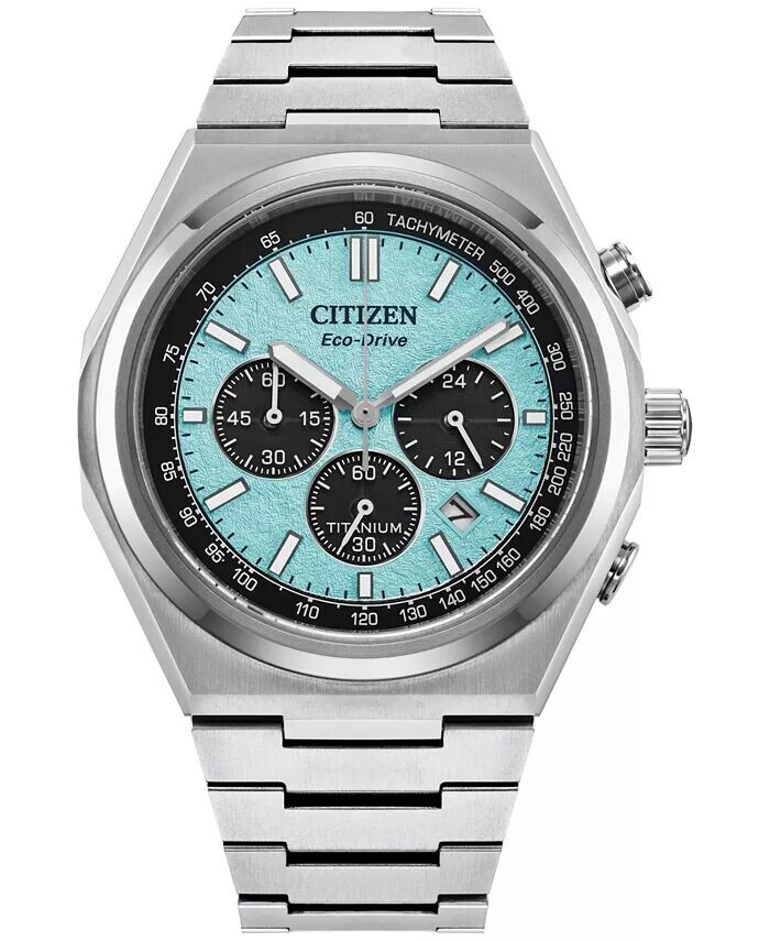 

Eco-Drive Мужские часы с хронографом Zenshin Super Titanium с браслетом 43 мм Citizen