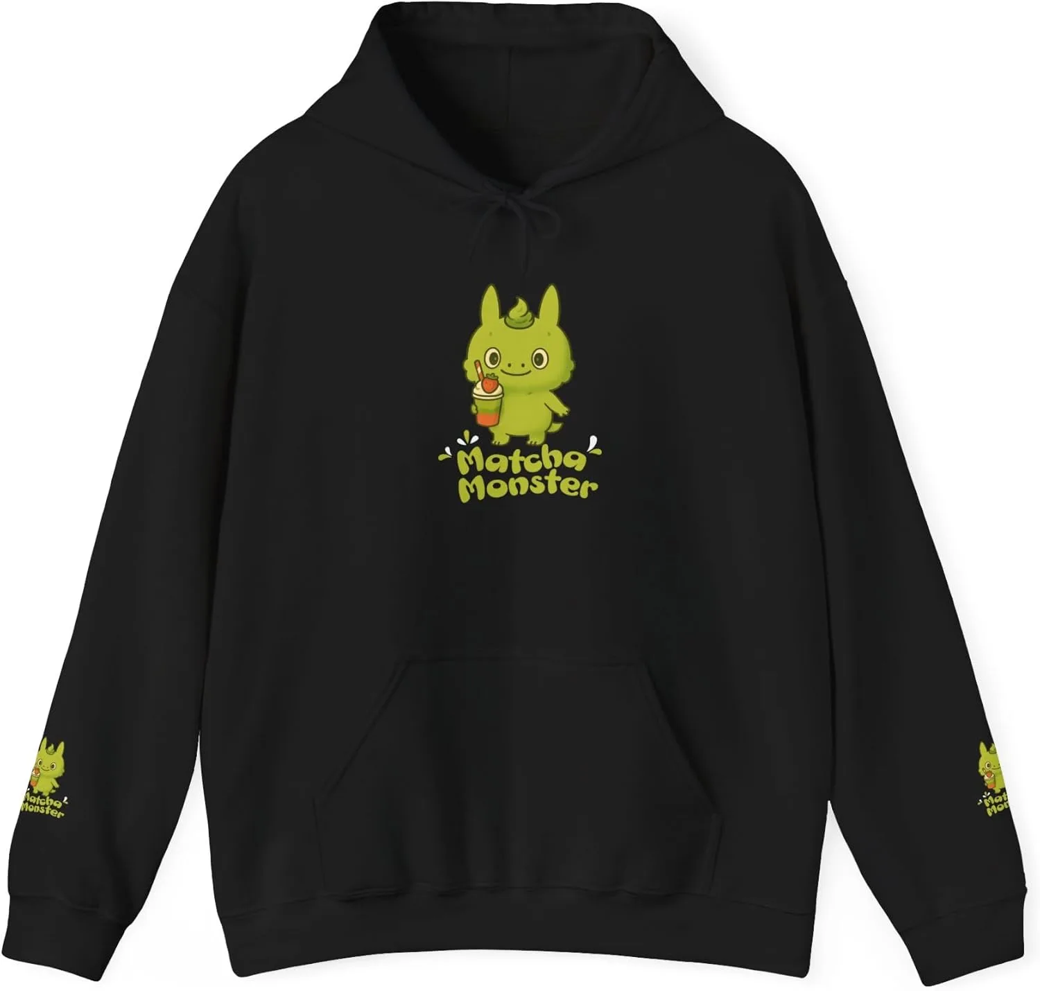 

Playful Matcha Monster Hoodie, Green Tea Lover Gift