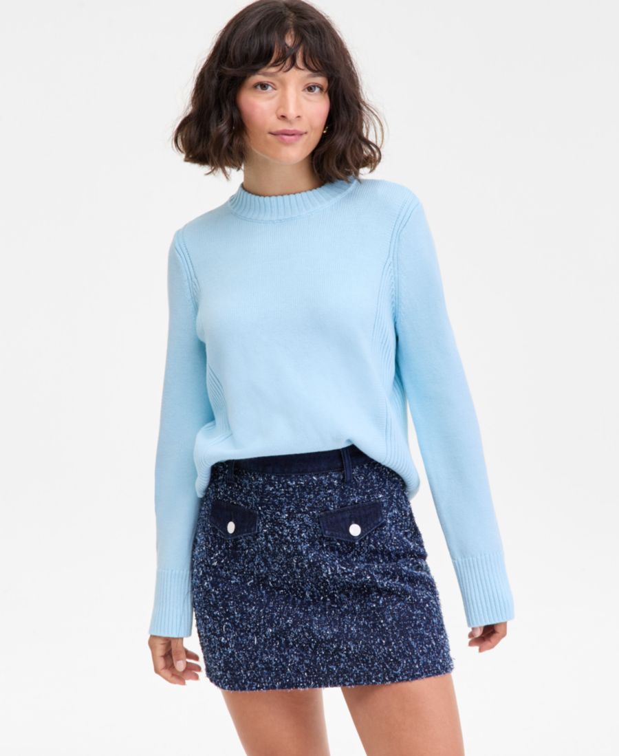 

Женский свитер с длинными рукавами и круглым вырезом, размеры XXS-3X On 34th, Corydalis