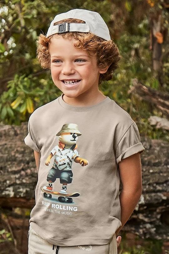 

Детская хлопковая футболка Mayoral, зеленый