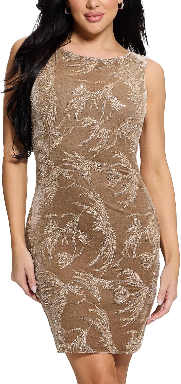 

GUESS Женское платье Alanna без рукавов, Champagne Multi