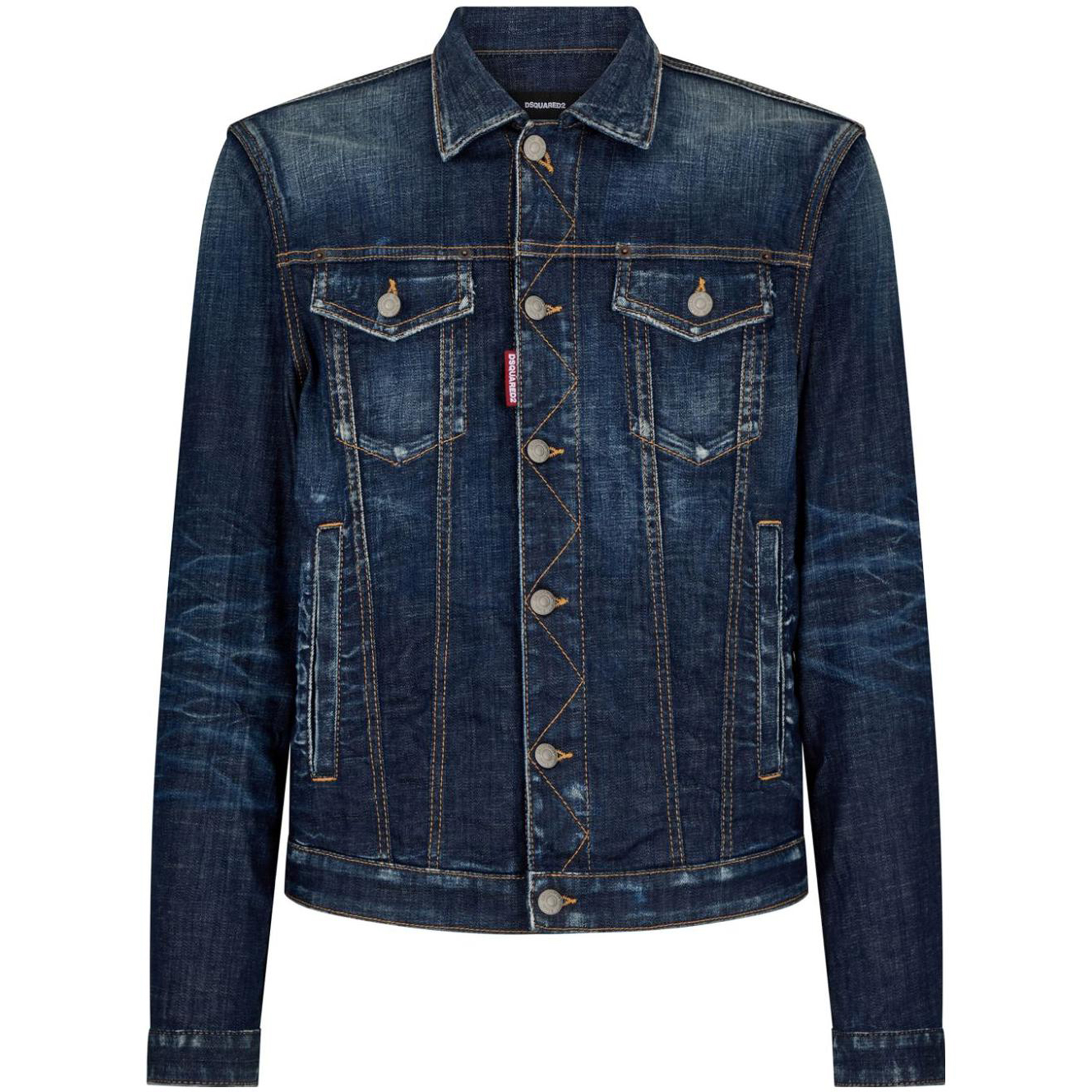 

DSQUARED 2 Джинсовая куртка с эффектом потертостей, Indigo