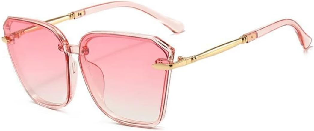 

Панк-стиль, металлическая крупная квадратная оправа, женские солнцезащитные очки, модные, роскошные, мужские, для активного отдыха, поездок, спорта, с защитой от УФ-излучения UV400 TVTBBVV, Pink Gradient Pink