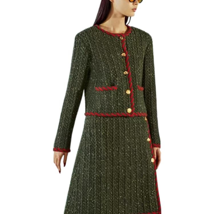 Куртка женская Gucci, элегантный крой, зеленый — фото 4