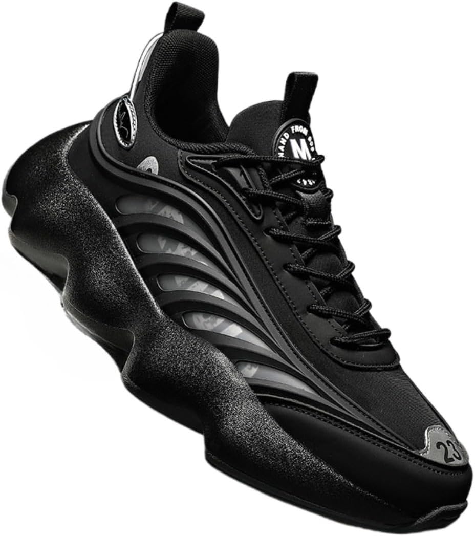 

Дышащие кроссовки с массивной подошвой для мужчин на все сезоны, легкие, с толстой подошвой, низкие, повседневные, для улицы, путешествий и ежедневного стиля Ctkvbmeoi, черный