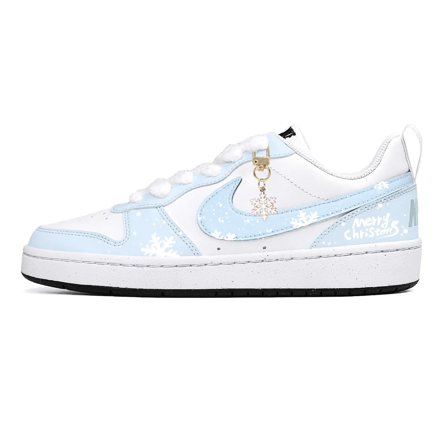Nike Скейтерские кроссовки Court Borough Steam Rose, Icy Snow Party для детей и подростков, сине-белые