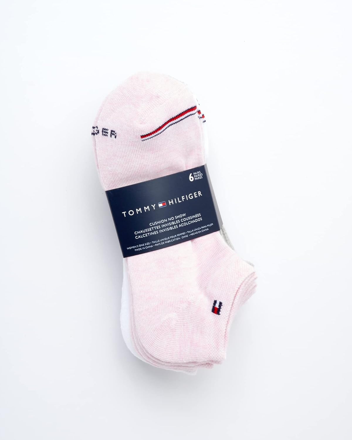 Женские носки Tommy Hilfiger, непромокаемые, 12 шт., мягкие, эластичные, женские, спортивные носки до щиколотки, беговые носки для женщин, Pink Multi — фото 3