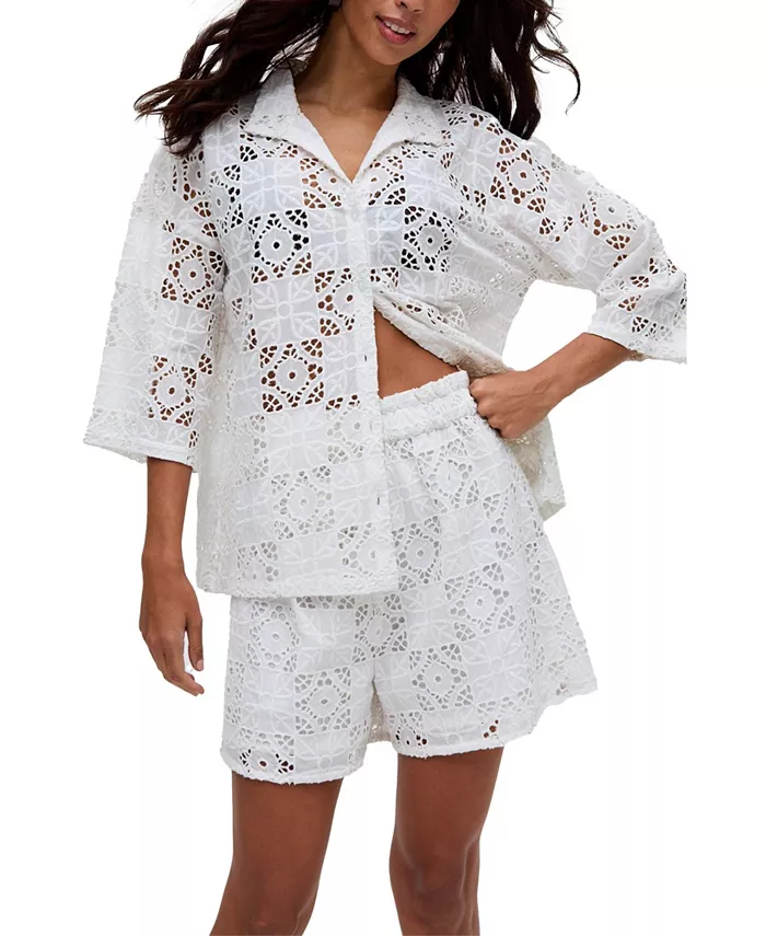 

Женская рубашка Shelli All Over Broderie Anglaise Raffya, белый