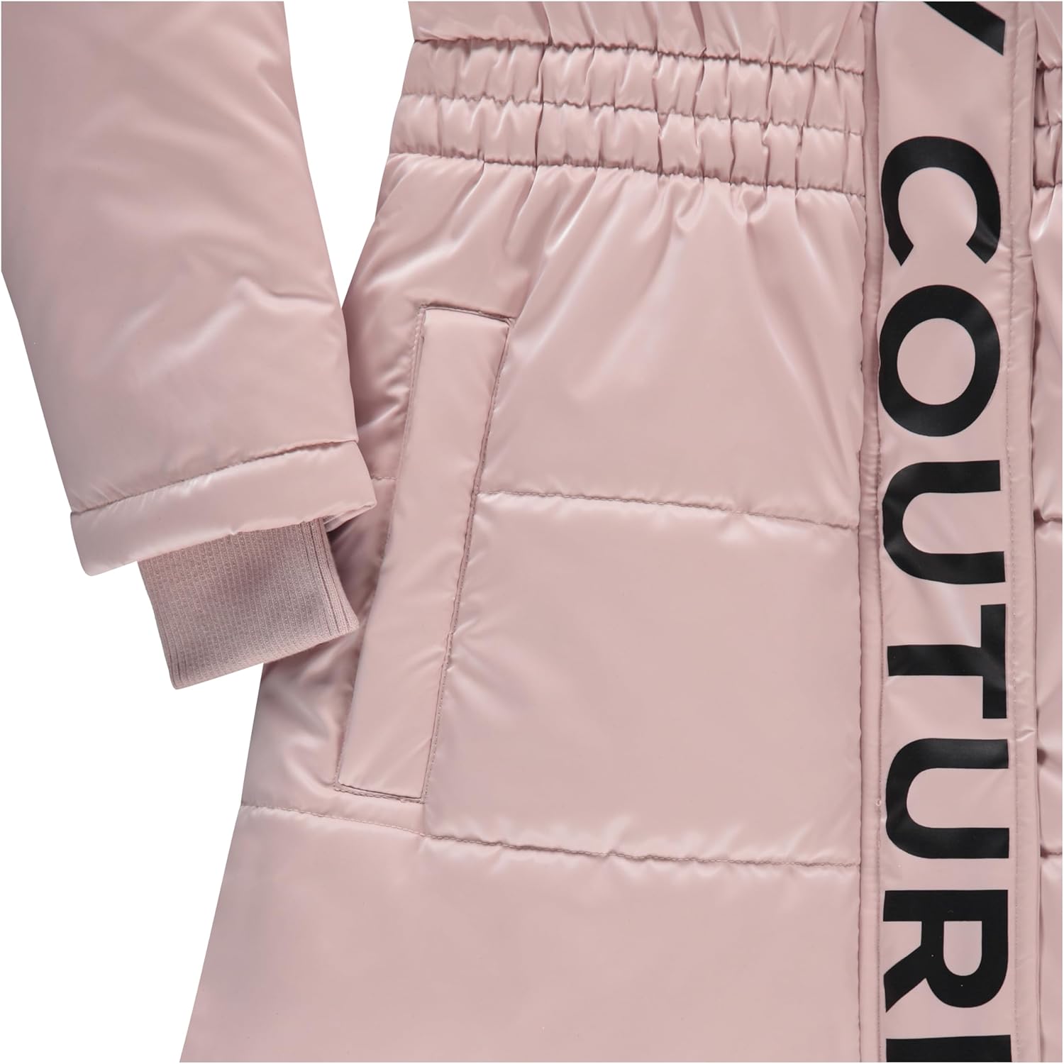 Пальто Juicy Couture для девочек, зимняя куртка с искусственным мехом и капюшоном, теплая парка с капюшоном, плотное зимнее пальто для детей, Blue7Z079 — фото 3