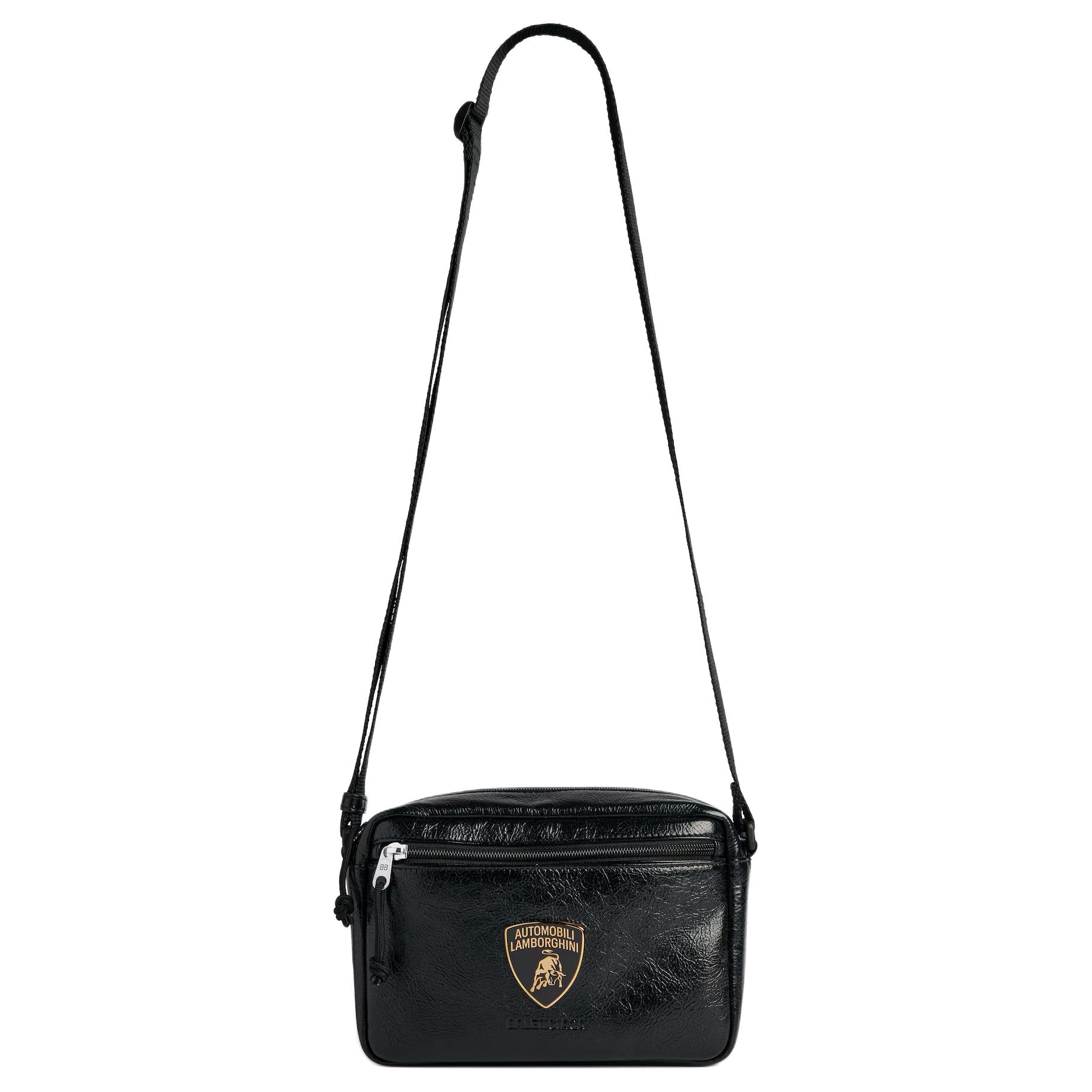 

Balenciaga Исследовательская кожаная сумка через плечо мужская черная