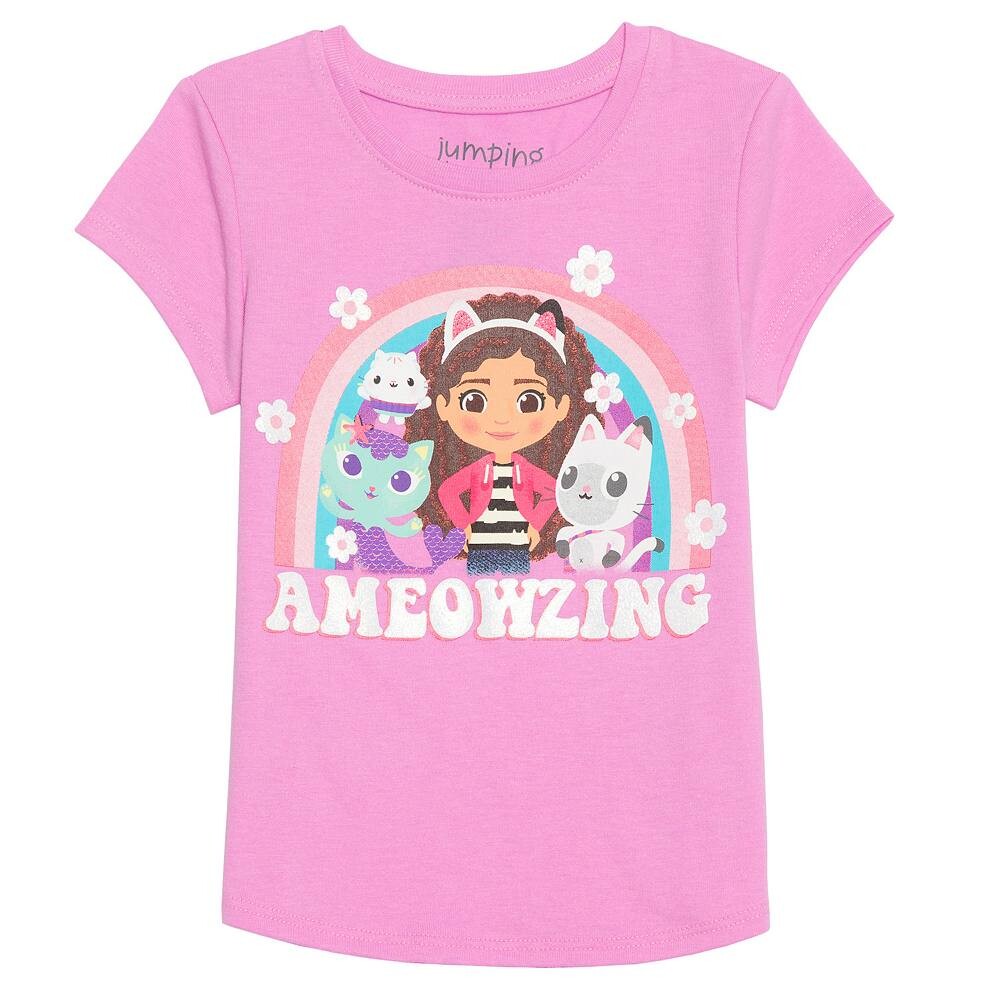 

Футболка с рисунком «Ameowzing» для малышей и малышей Jumping Beans Кукольный домик Габби, цвет Melrose Pink