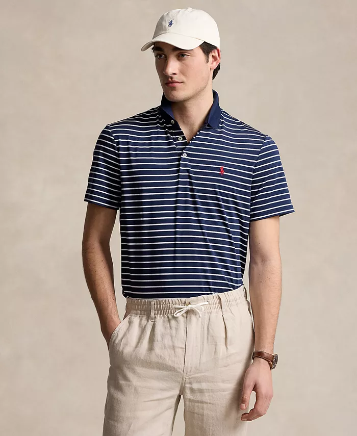 

Мужская классическая поло из функциональной ткани Polo Ralph Lauren, синий