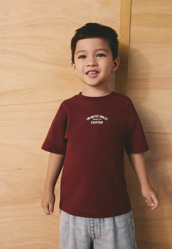 Футболка с коротким рукавом и принтом на спине Next, Berry Red Slogan — фото 2