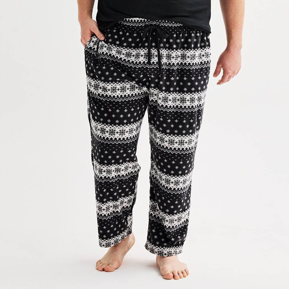 

Пижамные штаны из микрофлиса Big & Tall Sonoma Goods For Life, цвет Sleepy Black