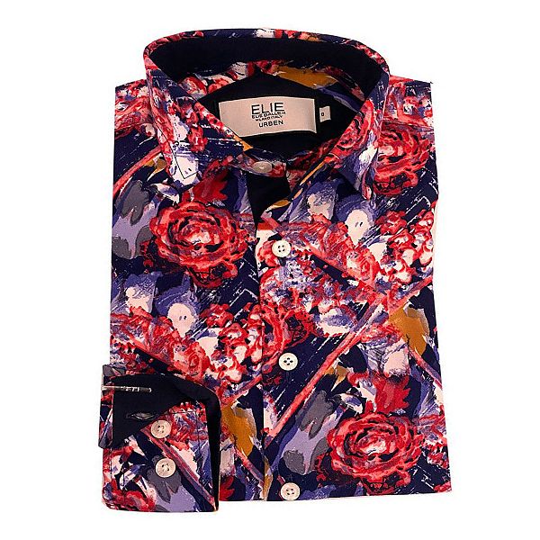 

Мальчиковая рубашка slim fit с принтом краски Elie Balleh