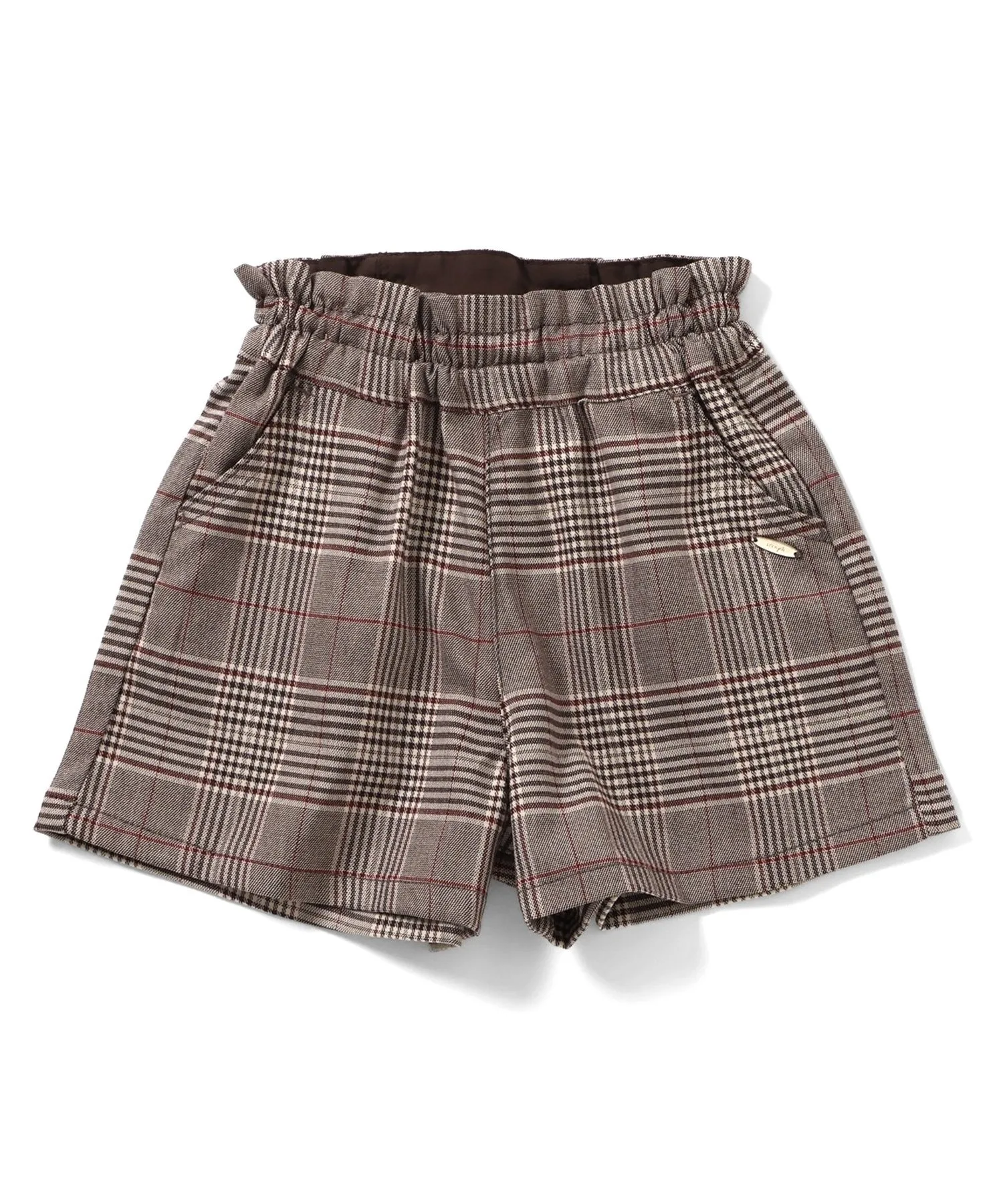 Детские шорты с резинкой и рюшами Back Point Short Pants Seraph клетчатые — фото 2