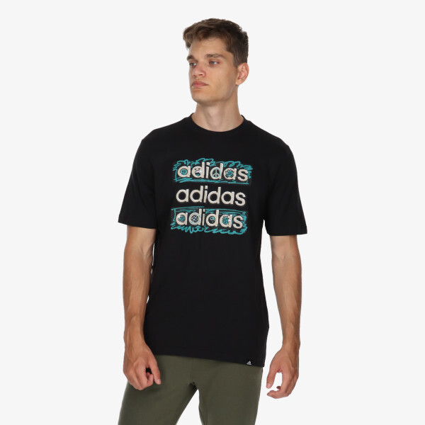 

Футболка с каракулями мульти Adidas, черный