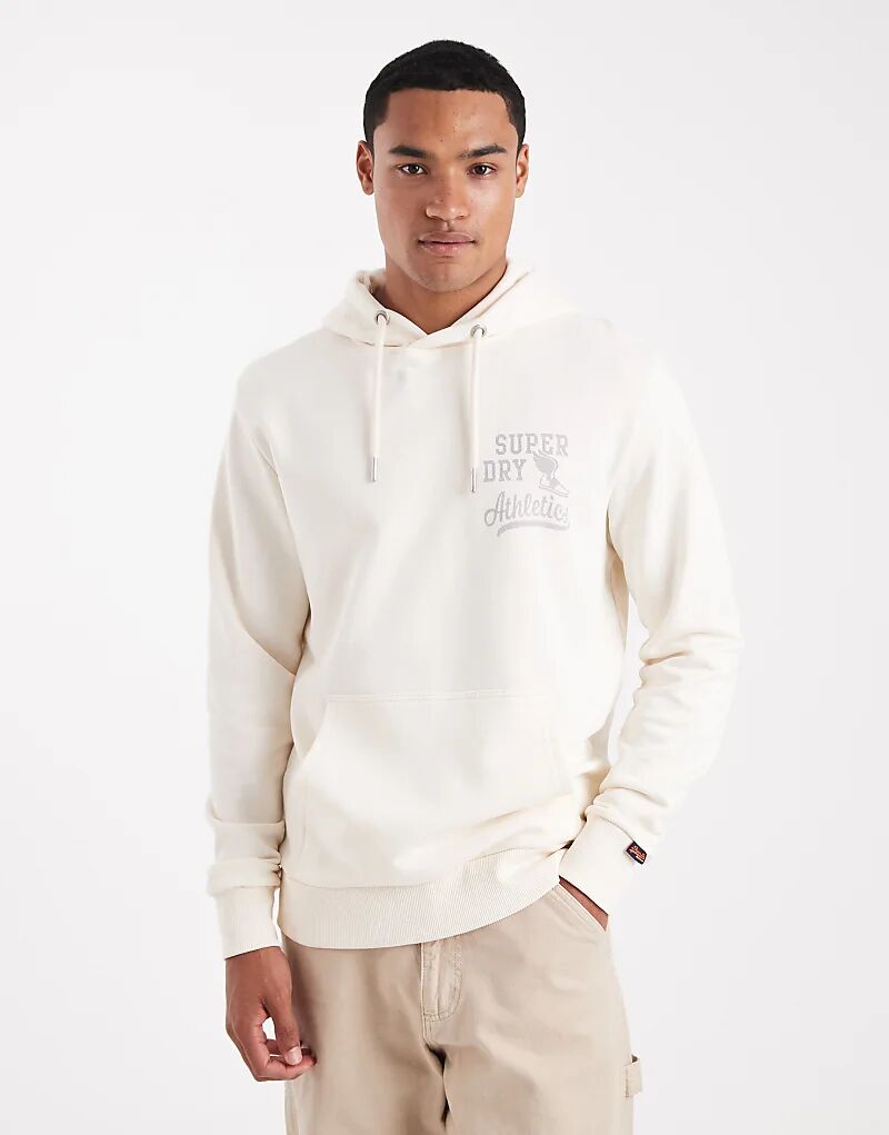 

Толстовка Superdry Athletic Essentials в цвете Desert Bone с белым оттенком