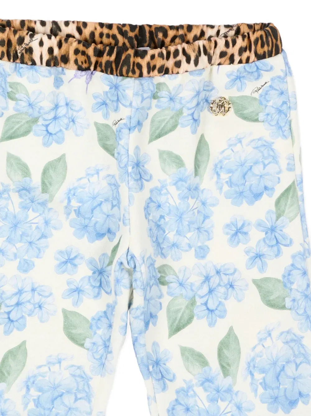 Спортивные брюки с цветочным анималистическим принтом Roberto Cavalli Junior, белый — фото 3