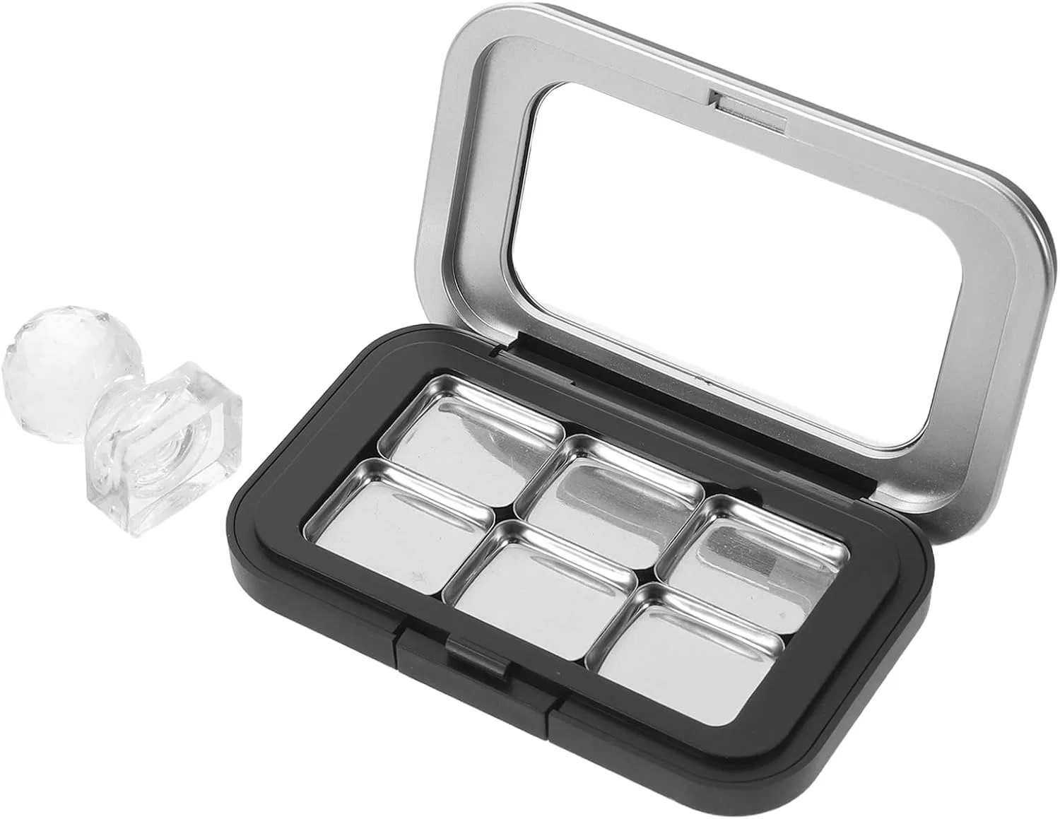 Палетка для теней магнитная GOOHOCHY, 1 шт, 7.8x5x1 см, прозрачная крышка