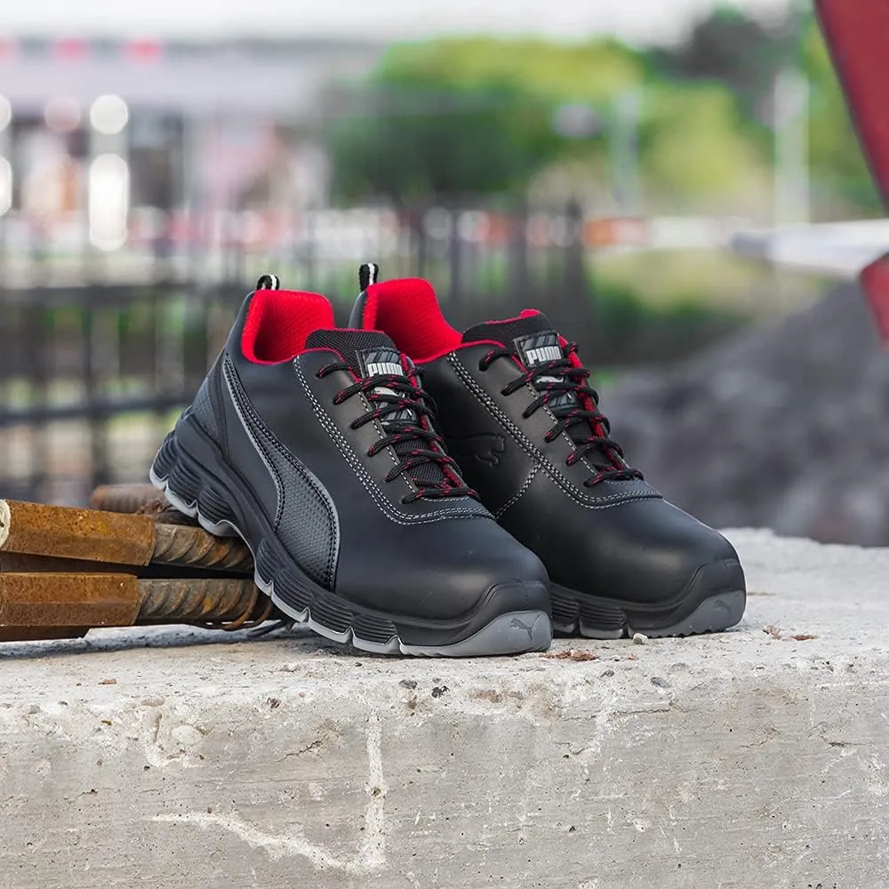 Мужские рабочие ботинки PUMA Safety Condor Low, защитная обувь, стальные защитные носки S3 ESD SRC, защита от электроники, неустойчивая подошва, белый/черный/красный — фото 2