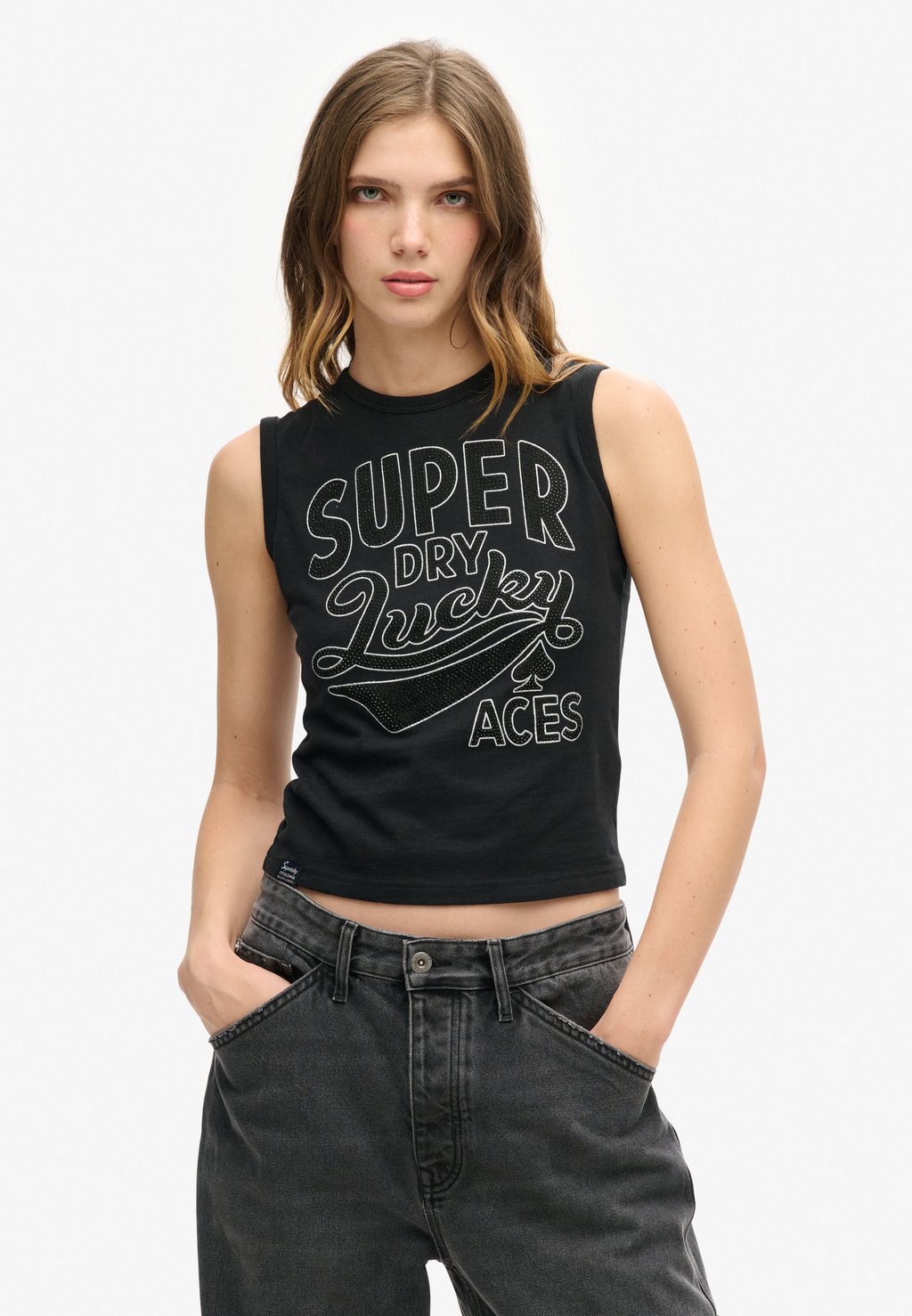 

Топ RETRO EMBELLISHED Superdry, черный