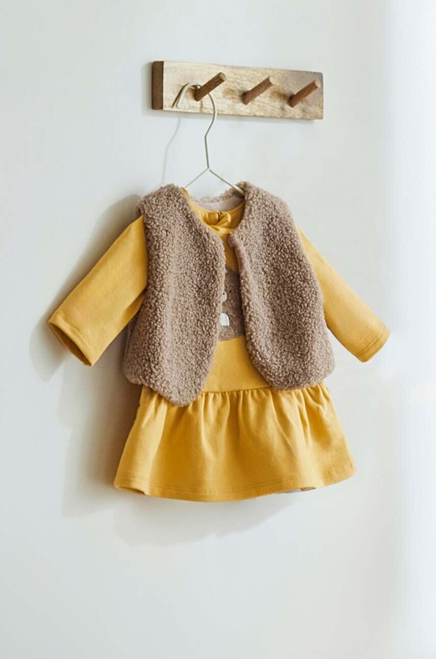 

Хлопковое платье для новорожденных Mayoral Newborn, желтый