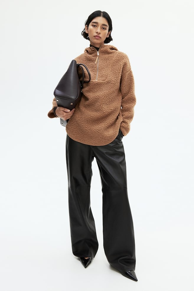 

Толстовка оверсайз из флиса H&M, бежевый