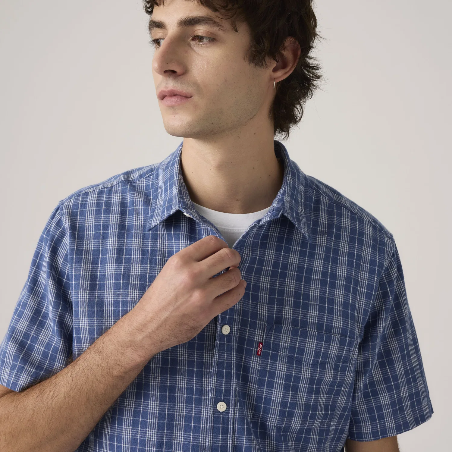 Классическая рубашка с коротким рукавом, одним карманом, стандартного кроя Levi's, Blue — фото 2
