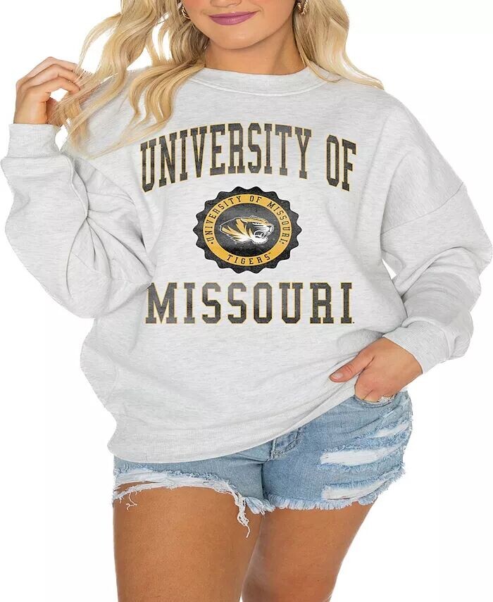 

Женская флисовая толстовка-пуловер с заниженными плечами Steel Missouri Tigers Good Vibes Premium Gameday Couture