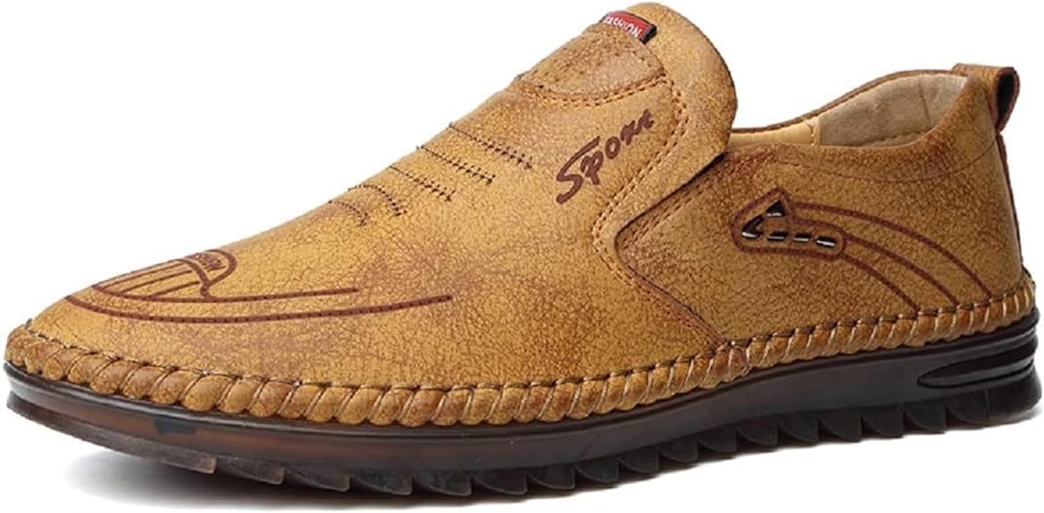 

Мужские лоферы TangDao, кожаные мокасины с удобной посадкой, пенни-лоферы, дышащие, легкие повседневные туфли и прогулок, коричневый