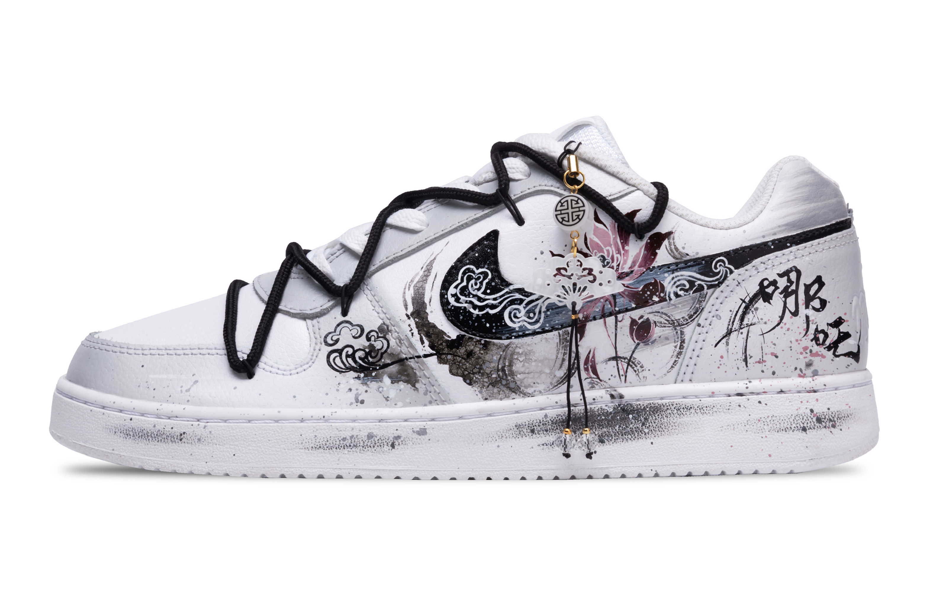 

Nike Кроссовки для скейтбординга EBERNON Shenzhou Lingzhi, Ne Zha Slip Resistant Low Top, мужские, черно-белые