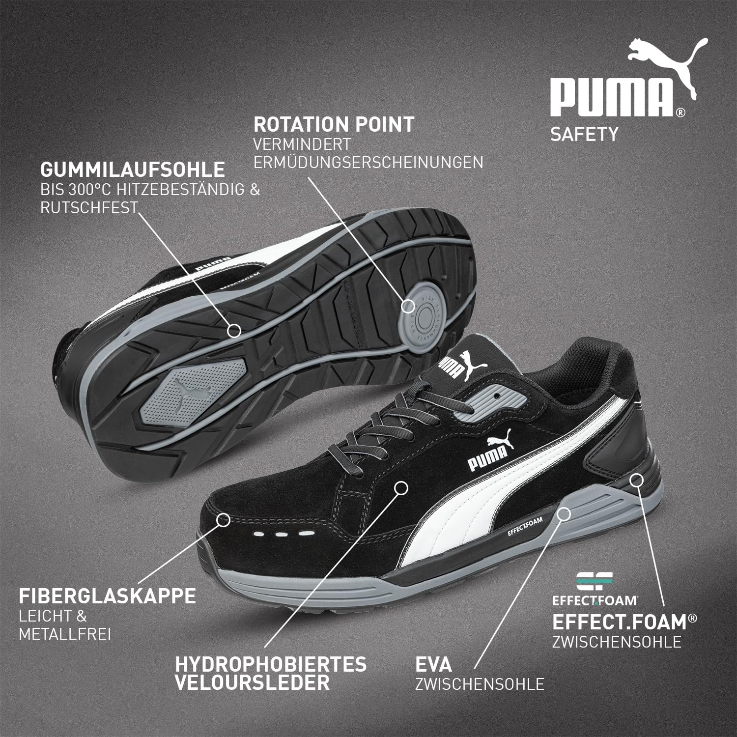 Мужские низкие защитные кроссовки PUMA Airtwist Blue, размер 44 (европейский), черный — фото 4